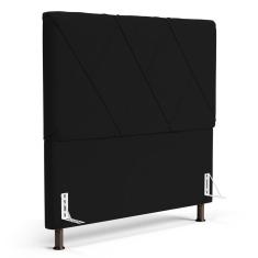 Cabeceira Cama Box Casal Queen Size Mel 160cm Com Frame Sintético Preto - Desk Design