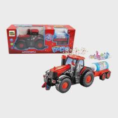 Brinquedo Trator Que Solta Bolhas De Sabão Com Luzes Música - Dm Toys
