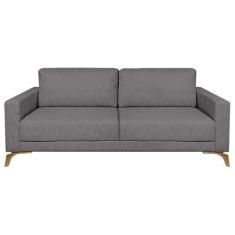 Sofá 3 Lugares Henry Veludo Cinza 190 cm - Keva