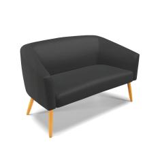 Namoradeira 02 Lugares Stella Corino Pés Palito Castanho - D'rossi Cor Preto