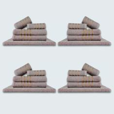 Jogo De Toalhas 20 Pçs Coleção Montreal 100% Algodão Cinza - Toalhas B