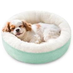 Love's cabin Cama redonda para cães e gatos, 58 cm, resistente à água e antiderrapante, preenchida com camurça macia e durável, fácil de limpar na máquina, para cães pequenos e médios até 11 kg