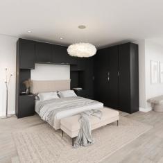 Guarda Roupa Modulado de Casal 12 Portas 6 Peças 2 Mesas de Cabeceira 