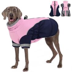 AOFITEE Casaco para cães - Jaqueta de inverno extra grande com duas pernas - Casaco para cães com zíper para clima frio com arnês, casacos de neve refletivos para animais de estimação para Golden