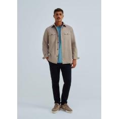 Calça Básica Masculina Chino Slim Em Sarja Com Elastano - Hering, 042,