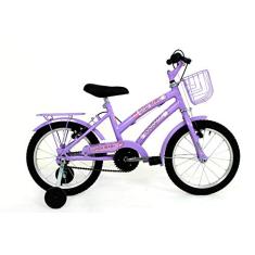 Bicicleta Menina Infantil Aro 16 Completa C/Cesta Linda (Lilas)