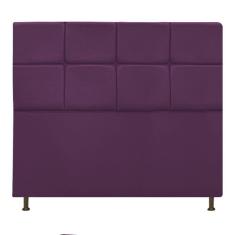 Cabeceira Estofada Damares 140cm Casal com Botonê Roxo