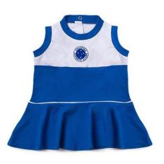 Vestido Revedor Cruzeiro Regata Branco E Azul - Infantil 1,2,3