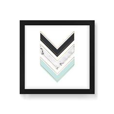 Arte Maníacos Quadro Decorativo Setas Para Baixo Rosa - 50x50cm (Moldura em laca preta)