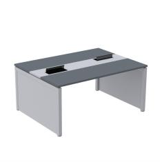 Mesa de Plataforma Dupla para 2 Pessoas Corporativa 110x120/2p Grafito/Cinza