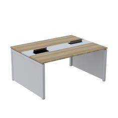 Mesa de Plataforma Dupla para 2 Pessoas Corporativa 140x120/2p Noce Naturalle/Cinza
