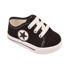 Tenis Sapatinho de Sola  Bebe Com cadarço Estrela - HB Moda Kids e Adu