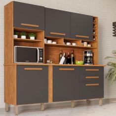 Armário De Cozinha 6 Portas 2 Gavetas Alexia Top Imop Móveis Cinamomo 