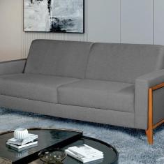 Sofá Living 196cm Veludo com Molas e Pés em Madeira Tokio - DECOR LAR