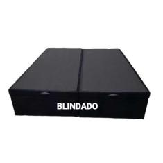 Cama Box Baú Casal Bipartido Blindado Suede Preto