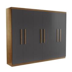Guarda-Roupa Casal Malibu 6 PT 2 GV Imbuia e Grafite - Modern
