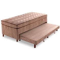 Cama Box c/ Auxiliar Conjugado Solteiro: Colchão Molas Extrapedic Sublime Clean (88x188x47) - Paropas