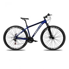 Bicicleta Aro 29 Absolute Nero 5 Alumínio 27v K7 Freio Disco Mecânico Garfo Suspensão - Azul Tam.19