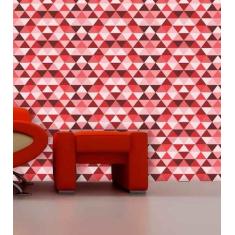 Papel de Parede Auto Adesivo Geométrico G0003 Triângulo Vermelho - Fin