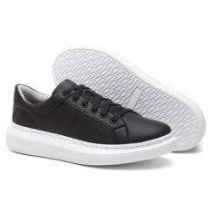 Tênis Masculino Cadarço Flat Dia a Dia Conforto Casual-Masculino