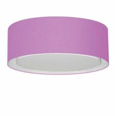 Plafon Cilíndrico Duplo Vivare Md-3038 Cúpula Em Tecido 80x30cm - Bivolt Lilás 127/220v