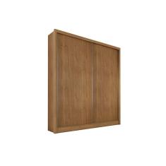 Guarda Roupa Solteiro Virtus-Toledo 2 Portas de Correr 3 Gavetas MDF Cumaru Móveis Novo Horizonte