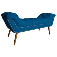 Recamier Calçadeira Estofado Sienna King 195 Cm Suede Azul Royal - LM DECOR