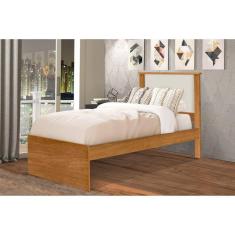 Cama de Solteiro em Mdp/mdf Barcelona Off White/ Marrom