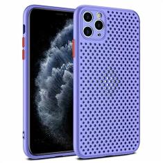 Capa de silicone macio com resfriamento respirável para iPhone 14 13 12 11 Pro XS Max Mini X XR 6S 8 7 Plus Capa de dissipação de calor ultrafina, roxa, para iPhone 6S Plus