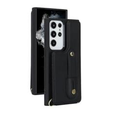 Capa de telefone de couro crossbody para Samsung Galaxy S24 Plus S23 S22 Ultra A15 A35 A55 A54 A14 A34 A53 Carteira com capa de suporte de cartão, preta, para Galaxy A34 5G