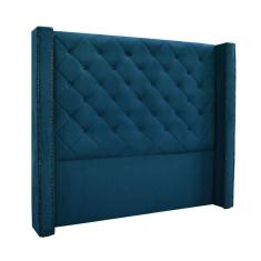 Cabeceira Cama Box Queen 160cm E Recamier Vicenza Veludo Azul Marinho S04 - D`rossi