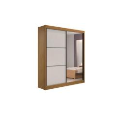 Guarda Roupa Solteiro Com Espelho 2 Portas 100% MDF Atenas Cinamomo Of