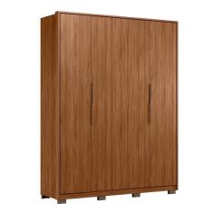 Guarda Roupa Casal Attore 4 Portas Nogueira Com Pés - Demartêz Nogueira