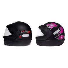 Kit Capacetes San Marino Preto Fosco Classic Femme Feminino Preto, Pre
