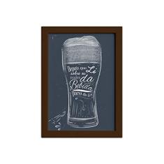 Quadro Frase Boteco Males Moldura Marrom 33x43cm