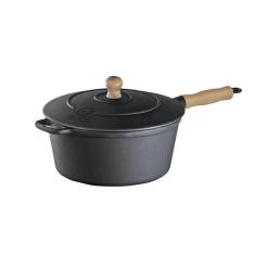 Caçarola Cabo De Madeira Tampa De Ferro 4,1 Litro 24cm