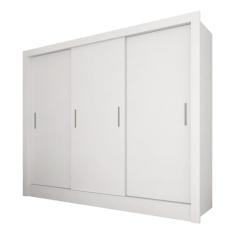Guarda Roupa 3 Portas De Correr Casal Aurora Branco - Móveis Arapongas Branco