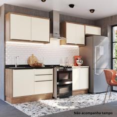 Cozinha Completa 5 Peças 8 Portas Viena Freijó / Cinza Argila