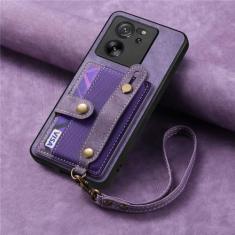 Capa de couro para cartões de pulseira, bolsa de bolso com alça para xiaomi note 13 pro 12 plus 12t 13t 11 lite x5 x4 pro x3, roxa, para rm note11proplus 5g