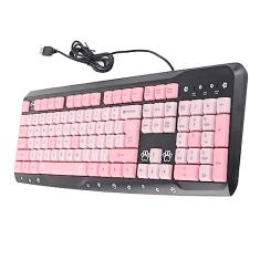Teclado Com Fio USB Ultrafino de Desenho Animado Bonito para Computador Laptop de Escritório Doméstico Universal Rosa Preto Roxo Silencioso à Prova D'água QWERTY Layout Em Inglês