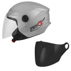 Capacete Moto Aberto New Liberty 3 Pro Tork + Viseira Fumê, PRATA + VI