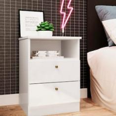 Mesa de Cabeceira Genialflex Irlanda com 2 Gavetas