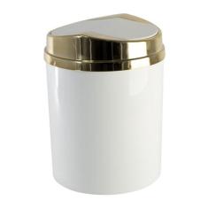 Lixeira Tampa Basculante Dourada 5 Litros Cozinha Banheiro - Wp Connec