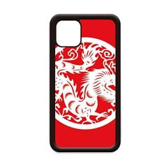Capa para iPhone 12 Pro Max com arte do zodíaco de dragão cortado em papel para Apple Mini Mobile Case Shell
