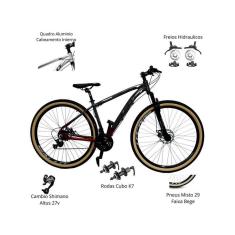 Bicicleta Aro 29 Sallut Cabeamento Interno 27v, Cambios Shimano Altus, Freios Hidraulicos e Rodas Cu-Unissex