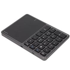 ASHATA Teclado Numérico Sem Fio 2 Em 1 Com Touchpad, 22 Teclas, BT4.2, 2.4G, Tipo C, Bateria de 500mAh