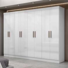Guarda-Roupa Casal Paris 8 Portas 4 Gavetas Branco - Maxel
