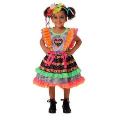 Vestido Festa Junina Infantil Xadrez pra Quadrilha São João - Fantasia