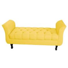 Divã Recamier Barcelona - 1,50 Suede - Amarelo - Passoni Decor