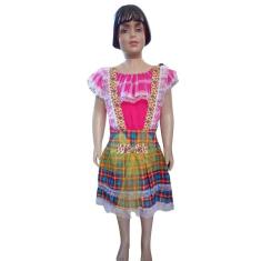Fantasia de Festa Junina Jardineira Infantil Xadrez